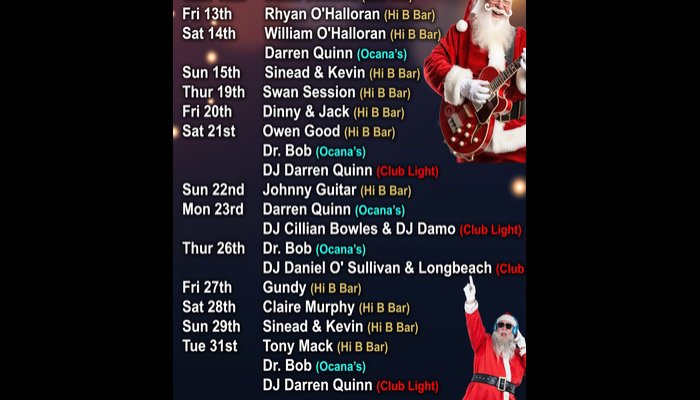 Gig guide resized Hibernian Hotel Mallow WB